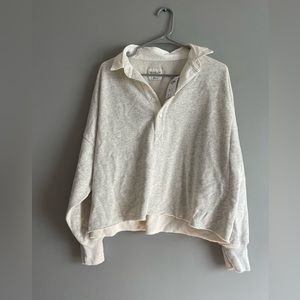 Abercrombie cropped polo style sweatshirt